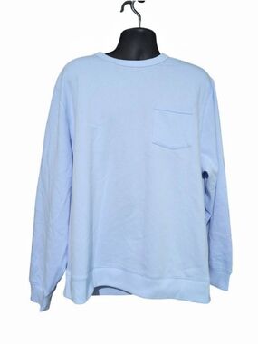 Free Assembly Men Blue Crewneck Pocket Sweatshirt 2XL NWT